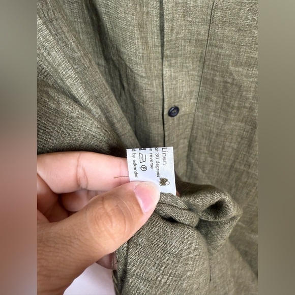 Eskandar Linen Wide A-line Collarless Shirt - Very Long With Slits Size 1 - Picture 9 of 10